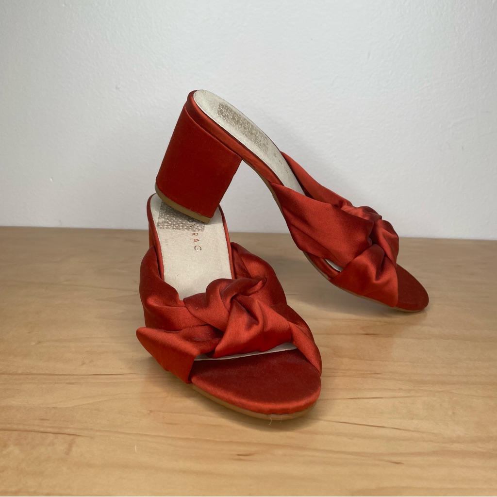 London Rag Orange Satin Sandals 5 Size 36